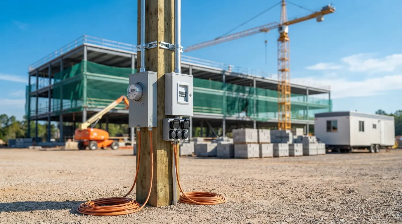 Temporary Power Pole in Lake Charles, LA